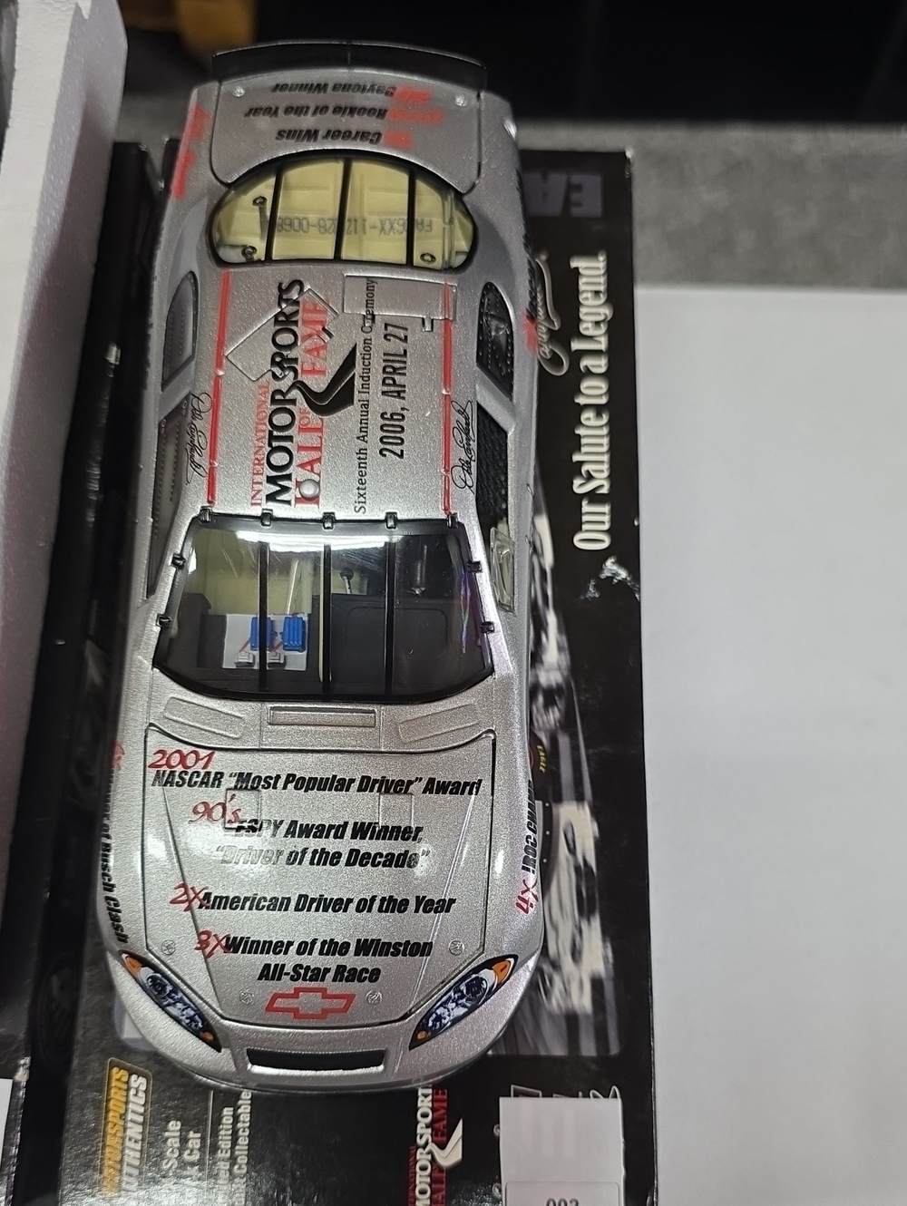 #002  DALE EARNHARDT Silver Die-Cast Racing Car Model - Collectible
